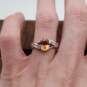 Size 7 925 Sterling Silver Mystic Topaz And Cubic Zirconia Accents Ring